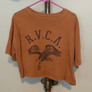 RVCA Tan Graphic Tee with Eagle Design